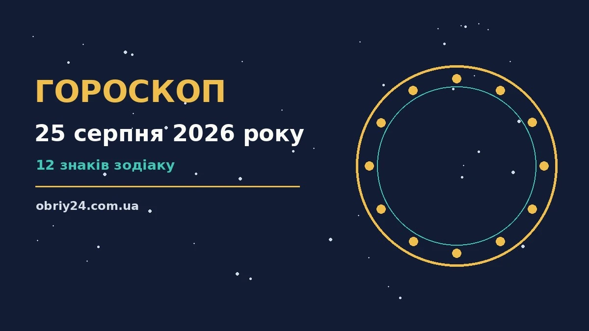 Зоряне небо над містом у вівторок, 25 серпня 2026 року, символ щоденного гороскопу