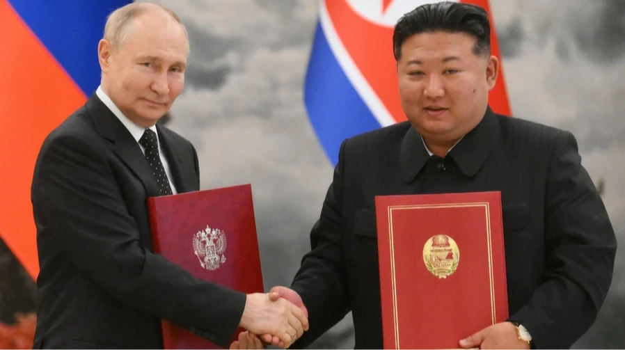 Володимир Путін і Кім Чен Ин під час дипломатичного листування